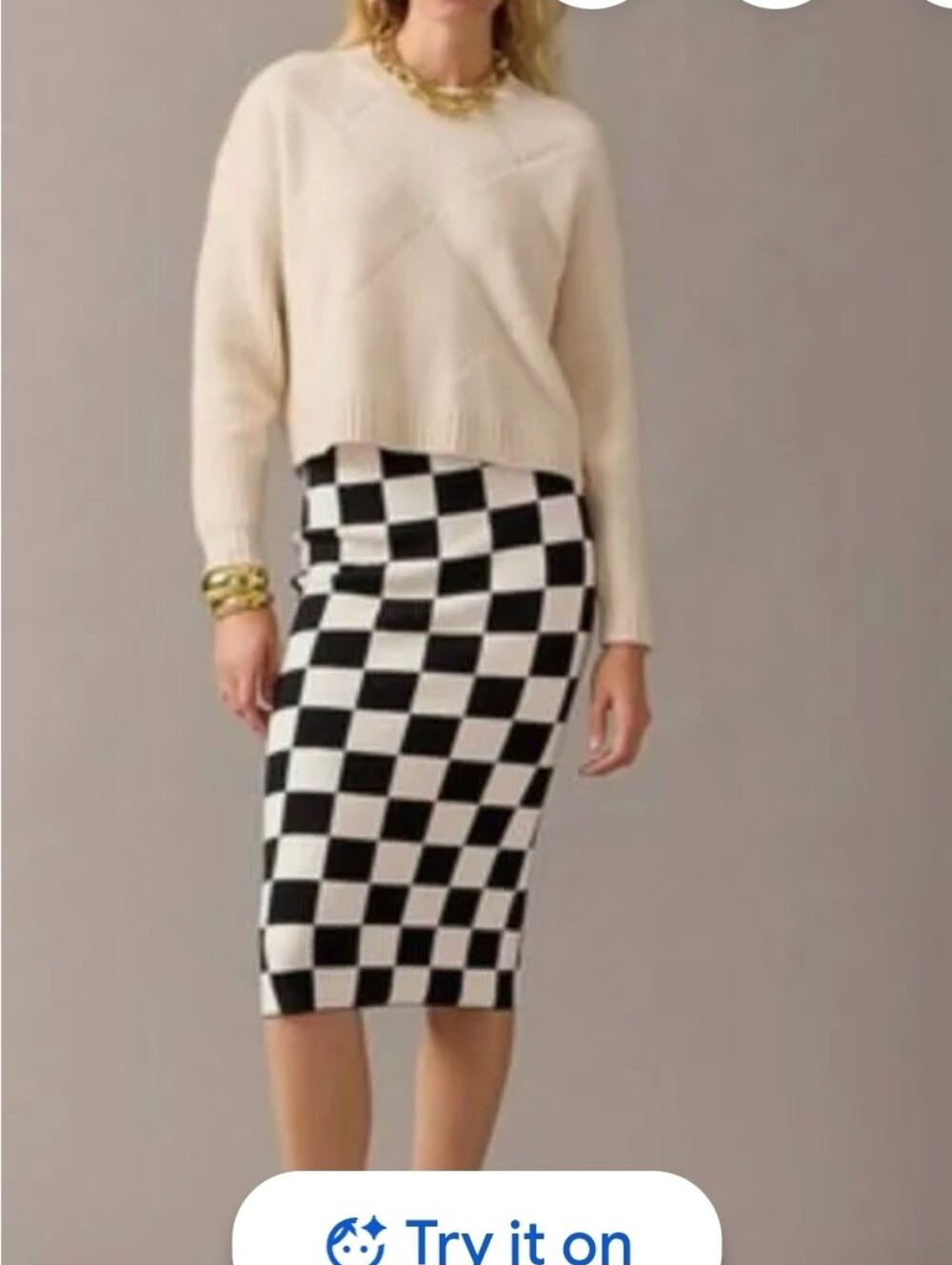 J.Crew Limited Edition Midi Sweater Skirt In Check Print